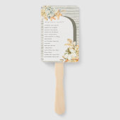 Éventail Programme de mariage floral feuillu à la citrouill (Dos)