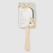 Éventail Programme de mariage floral feuillu à la citrouill (Devant)