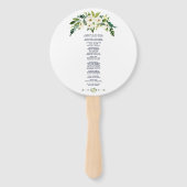 Éventail Programme de mariage floral floral florissant blan (Dos)