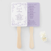 Éventail Programme de mariage floral français à la lavande (Devant et derrière)