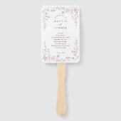 Éventail Programme de mariage floral français Rose Poussiér (Devant)