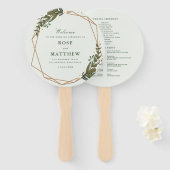 Éventail Programme de mariage floral géométrique moderne (Devant et derrière)