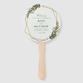 Éventail Programme de mariage floral géométrique moderne (Devant)