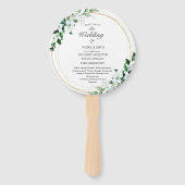 Éventail Programme de mariage floral géométrique verdoyant (Devant)