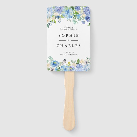 Éventail Programme de mariage floral Hydrangea (Devant)
