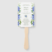 Éventail Programme de mariage floral Hydrangeas Bleues LGBT (Devant)