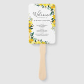 Éventail Programme de mariage floral jaune d'été (Devant)