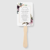 Éventail Programme de mariage floral mauve rose violet (Devant)