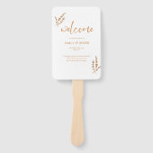 Éventail Programme de mariage floral moderne Boho Orange (Devant)