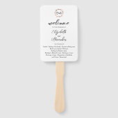 Éventail Programme de mariage floral Monogramme Ventilateur (Devant)