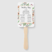 Éventail Programme de mariage floral pêche (Dos)