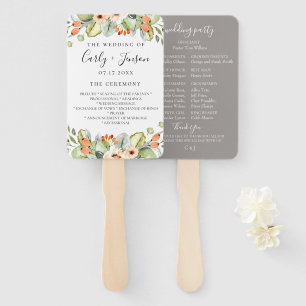 Éventail Programme de mariage floral Pêche Ventilateurs à l