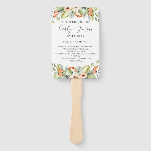 Éventail Programme de mariage floral Pêche Ventilateurs à l (Devant)