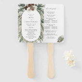 Éventail Programme de mariage Floral & Pine 2 d'hiver (Devant et derrière)
