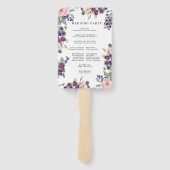 Éventail Programme de mariage floral PPInk et violet Ventil (Dos)
