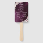 Éventail Programme de mariage floral prune et boho rose pou (Dos)