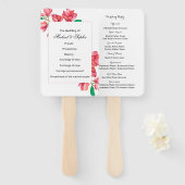 Éventail Programme de mariage floral rose blanc (Devant et derrière)