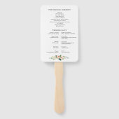 Éventail Programme de mariage floral rose blush géométrique (Dos)