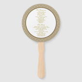 Éventail Programme de mariage floral rose et or (Dos)