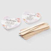 Éventail Programme de mariage floral rose et or tendance Ve (Non-assemblé)