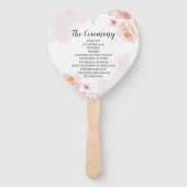 Éventail Programme de mariage floral rose et or tendance Ve (Dos)