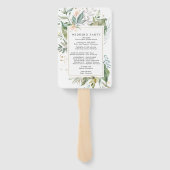 Éventail Programme de mariage floral rose pâle botanique (Dos)