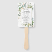 Éventail Programme de mariage floral rose pâle botanique (Devant)