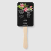 Éventail Programme de mariage floral rose romantique (Dos)