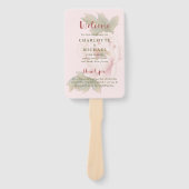 Éventail Programme de mariage floral rose rustique main (Devant)