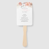 Éventail Programme de mariage floral rose Ventilateur à mai (Devant)