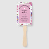Éventail Programme de mariage floral rose violet moderne (Devant)