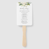 Éventail Programme de mariage floral Roses blanches (Dos)