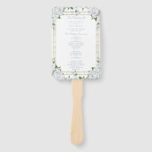 Éventail Programme de mariage floral Roses Chic et Bordure (Devant)