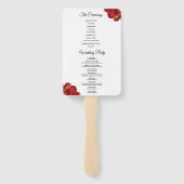 Éventail Programme de mariage floral rouge et or Ventilateu (Dos)