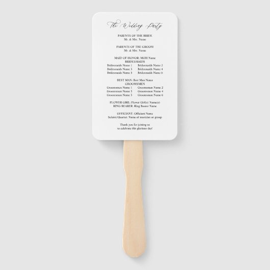 Éventail Programme de mariage floral rouge et orange (Dos)