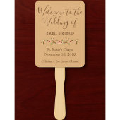 Éventail Programme de mariage floral rustique