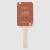 Éventail Programme de mariage floral rustique d'automne (Dos)