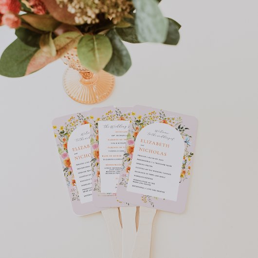 Éventail Programme de mariage floral sauvage d'automne Boho