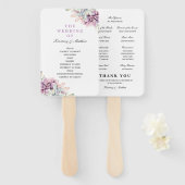 Éventail Programme de mariage floral Succulent de l'aquarel (Devant et derrière)