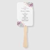 Éventail Programme de mariage floral Succulent de l'aquarel (Devant)