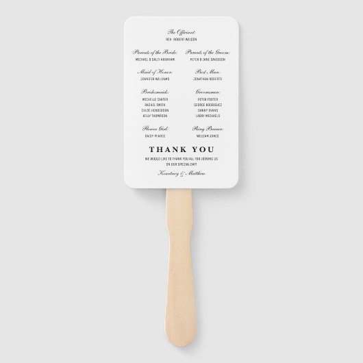 Éventail Programme de mariage floral Succulent de l'aquarel (Dos)