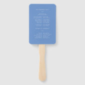 Éventail Programme de Mariage Floral Toile Bleue Français (Dos)