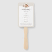 Éventail Programme de mariage floral ton terre clair / Fête (Dos)