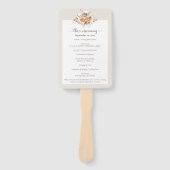 Éventail Programme de mariage floral ton terre clair / Fête (Devant)