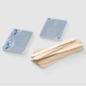 Éventail Programme de mariage floral transparent bleu pouss (Non-assemblé)