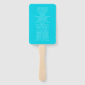 Éventail Programme de mariage floral turquoise et jaune (Dos)