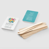 Éventail Programme de mariage floral turquoise, jaune et ro (Non-assemblé)