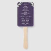 Éventail Programme de mariage floral verdure violet (Dos)