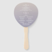 Éventail Programme de mariage floral violet à dégradé lunai (Dos)