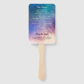 Éventail Programme de mariage Galaxie Bleue et Rose (Dos)